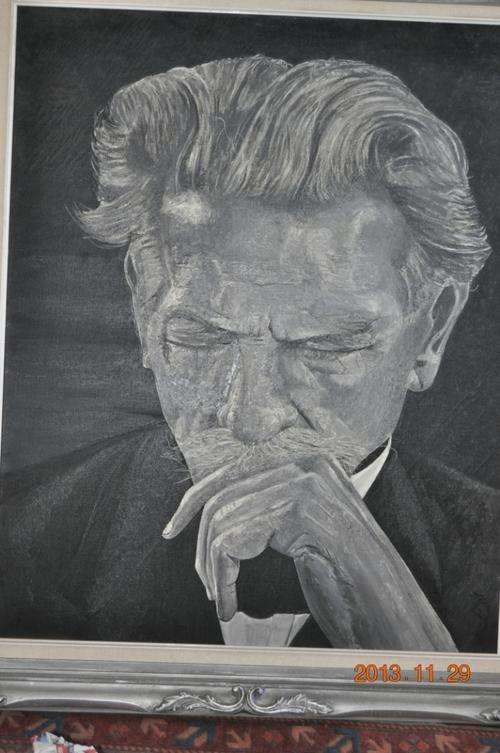 CRAZY START R1 !!!! IMPRESSIVE OIL ON CANVAS OF A MUSICIAN DATED 1962