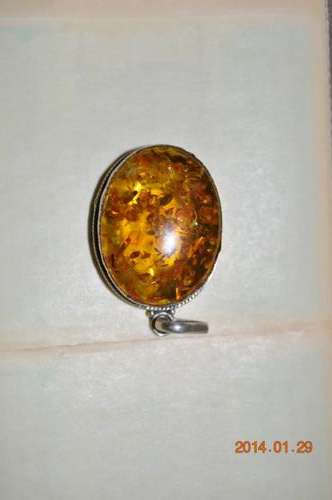 WOW!!!!BEAUTIFUL AMBER AND SILVER PENDANT!!!!