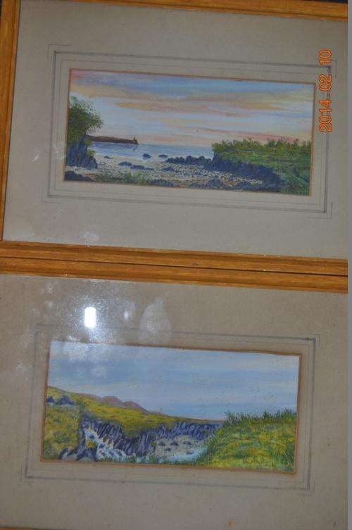 TWO VERY DETAILED AND SWEET WATERCOLORS BY BERNARD