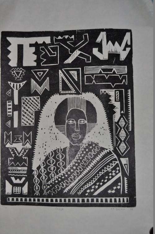 AMAZING!!! WOODCUT BY BUDAZA,SIGNED AND NUMBERED 7 OF 10