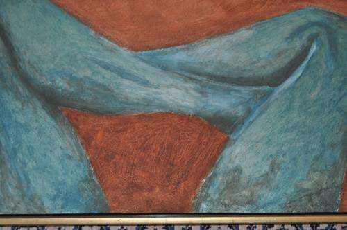 STUNNING!!!  BIG ABSTRACT OIL ON BOARD,ARTIST UNKNOW