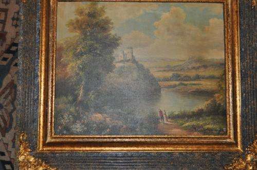 FANTASTIC 19 century BRITISH OIL ON CANVAS in STUNNING FRAME!!!!