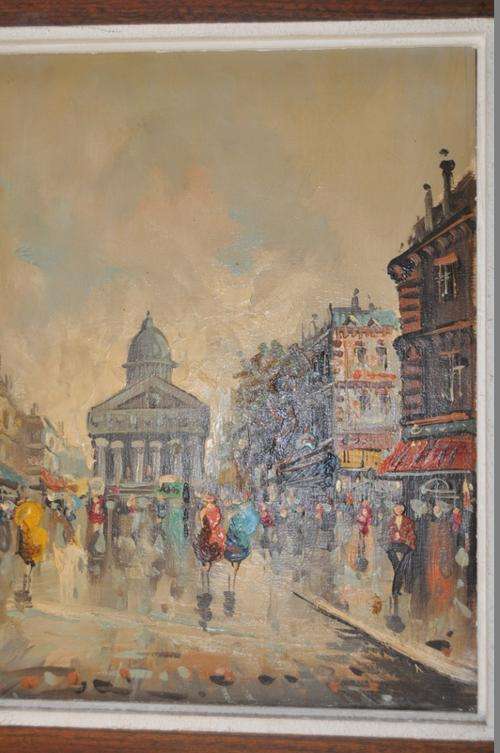BEAUTIFUL OIL ON BOARD,PARIS SCENE ,SIGNED