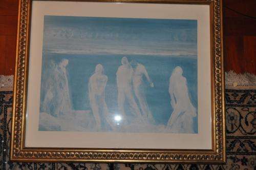 STUNNING!!! LITHOGRAPH BY FAMOUS S.A. ARTIST JEAN WELZ,AUTENTICITY SERTIFICATE