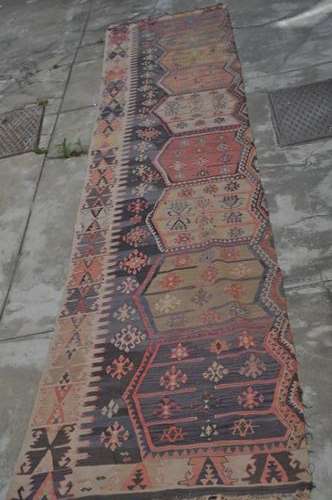 WOW!!!!! REAL ANATOLIAN HAND MADE KILIM RUNNER,AT LEAST 150 Y.O. IN GOOD CONDITION!!!!