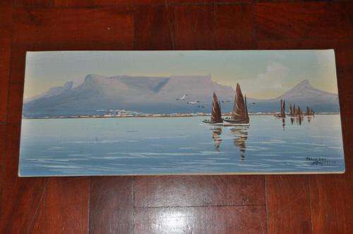 AMAZING ORIGINAL ACRYLIC BY H.ANDERSON "TABLE BAY"