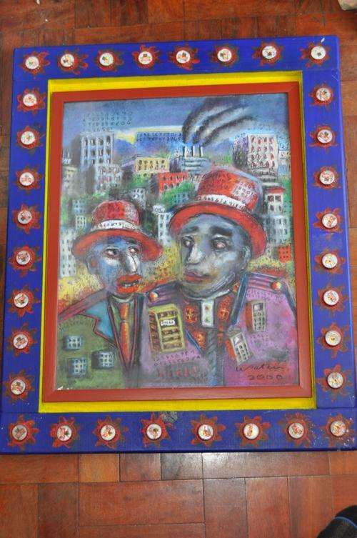 STUNNING ARTWORK BY FAMOUS S.A. ARTIST MICHAEL WATERS,MIXED MEDIA