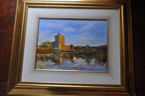 GORGEOUS OIL ON BOARD BY LISTED S.A.ARTIST PHILIP GLAZER"ANCIENT CASTLE-IRELAND"