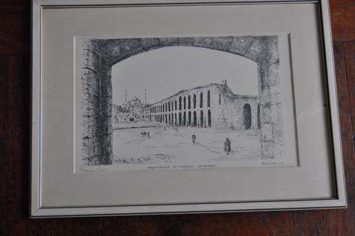 FRAMED LITHOGRAPH BY FRANK HOLT,SIGNED BY ARTIST