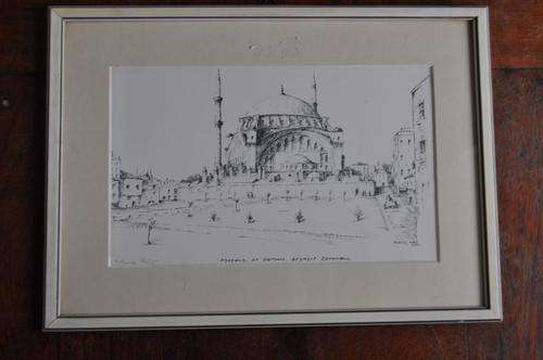 FRAMED LITHOGRAPH BY FRANK HOLT,SIGNED BY ARTIST