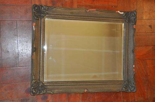 FANTASTIC ANTIQUE BEVELED GLASS MIRROR IN GILDED FRAME