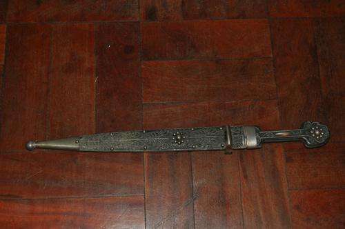 STUNNING CAUCASIAN KINZHAL,BEAUTIFUL INLAID SCABBARD