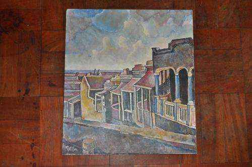 AMAZING OIL ON BOARD BY FAMOUS S.A. ARTIST HAROLD METTLER,DISTRICT 6