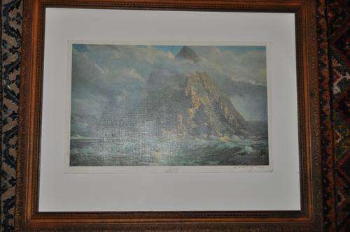 wow!!!! GABRIEL DE JONGH SIGNED LITHOGRAPH IN FANTASTIC OAK CARVED FRAME