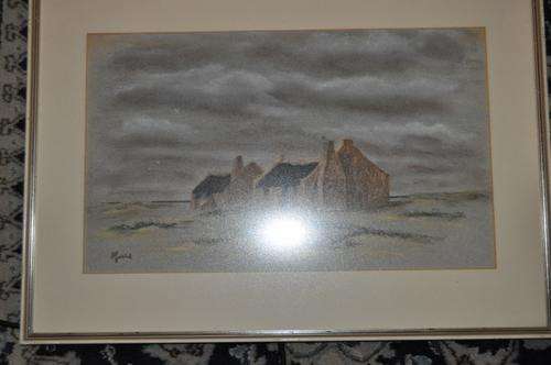 BEAUTIFUL WC,VILLAGE SCENE,SIGNED BY ARTIST
