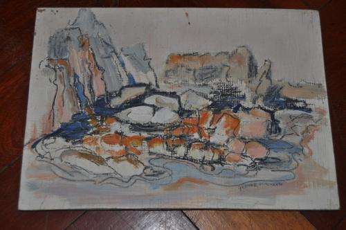 SMALL OIL ON BOARD BY FAMOUS S.A ARTIST GRETHE SCHONKEN