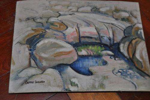 SMALL OIL ON BOARD BY FAMOUS S.A ARTIST GRETHE SCHONKEN