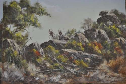 OIL ON BOARD BY LISTED S.A.ARTIST HEATHER RIDER