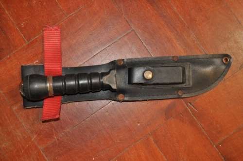 VINTAGE DIVING KNIFE WITH COMPASS AND WATERSTONE