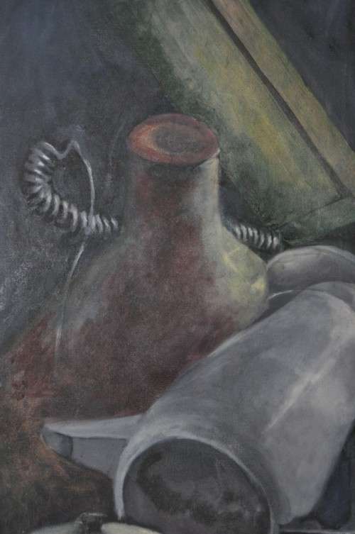 ORIGINAL STILL LIFE OIL ON CANVAS,UNSIGNED