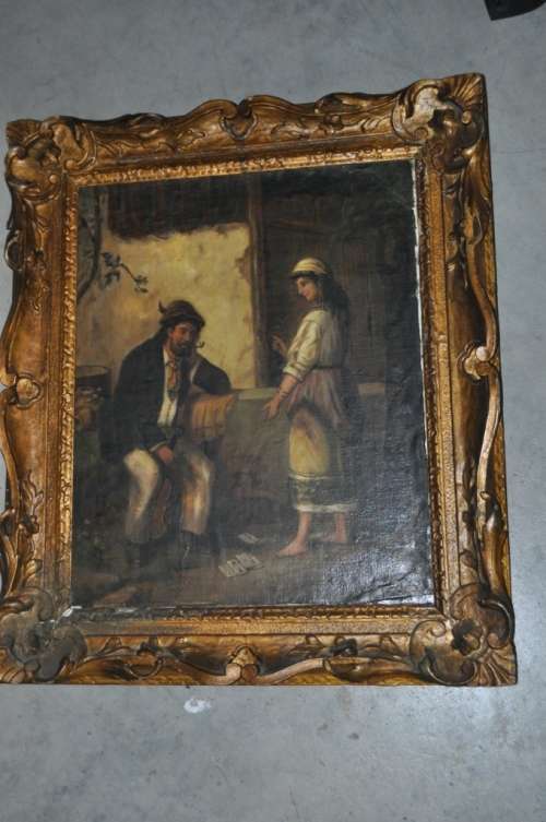 WOW!!!WOW!! GREAT OIL ON CANVAS BY F.MORELLI (FRENCH  b. 1768 - 1830 ),VALUE R30.000 !!!!!