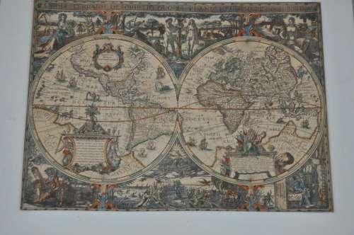 VERY RARE!!!Orbis Terrarum Descriptio Duobis Planis Hemisphaeriis Comprehesa CIRCA 1613