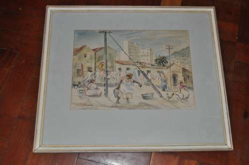 AWESOME LENI FLOREN (20th century, French),WATERCOLOR,GREAT INVESTMENT