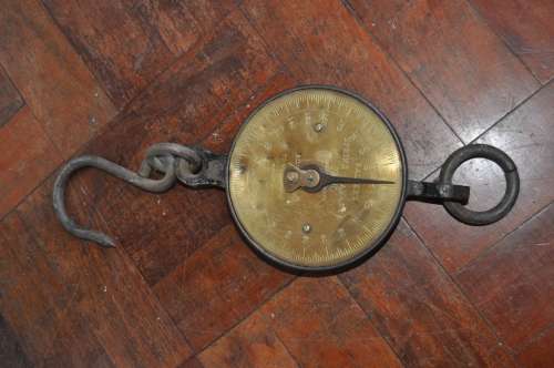 OLD BRITISH BRASS SCALES WITH MILITARY STAMP