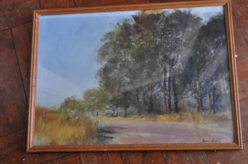 PAUL BOTES,ORIGINAL MIXED MEDIA,LANDSCAPE-AWESOME ARTWORK!!!!
