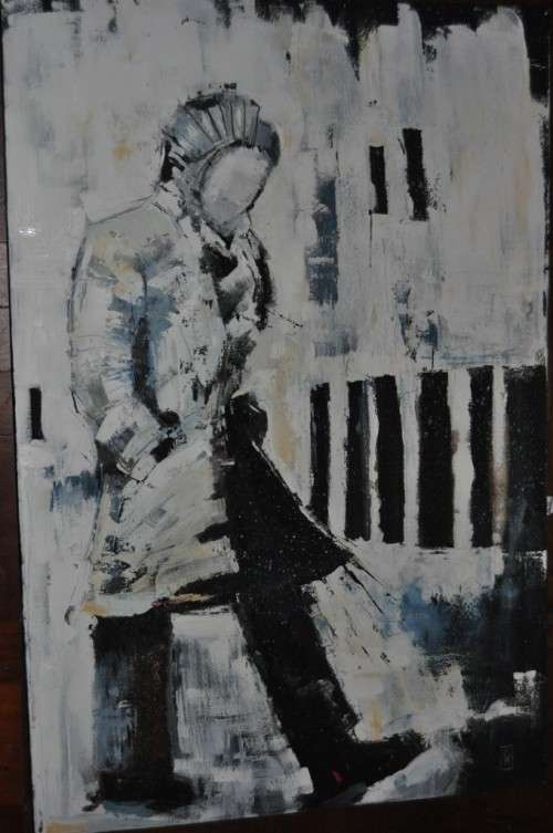 ABSTRACT OIL ON CANVAS BY D.ACQUISTO