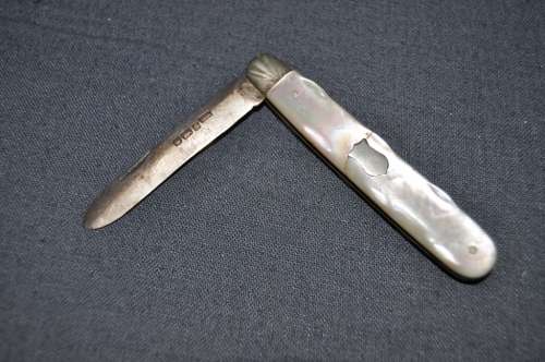 WOW!!!! VICTORIAN STERLING SILVER POCKET KNIFE,MOTHER OF PEARL HANDLE
