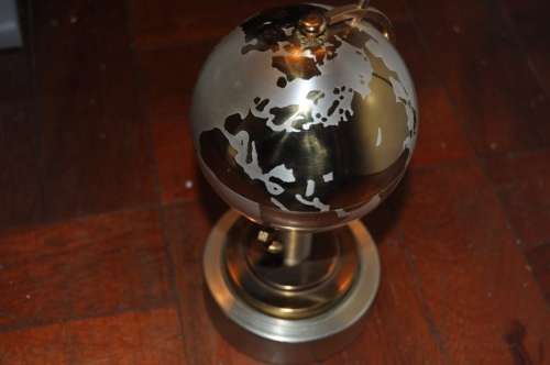 RARE!!!Vintage cigarette holder musical rotating globe mechanical box Mid century ,VALUE R5000