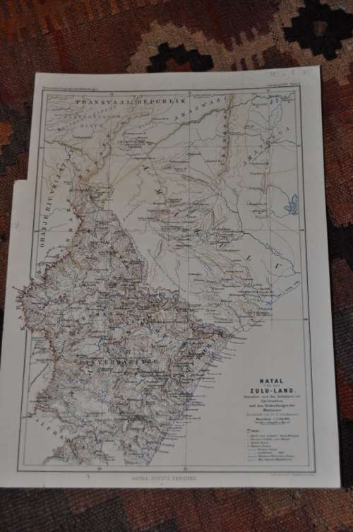 MAP OF TRANSVAAL REPUBLIC,DATED 1867 BY VON DR R. GRUNDEMANN