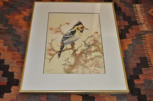 AWESOME ORIGINAL WC OF BIRD,SIGNED BY ARTIST