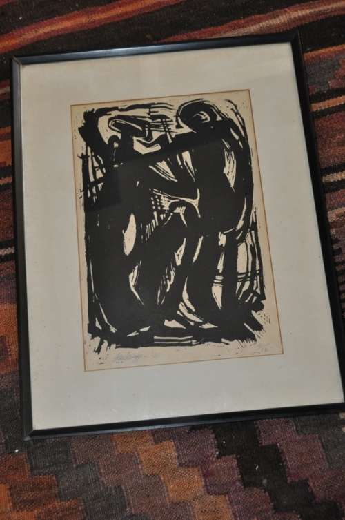 BILL STRAPP,LINOCUT,SIGNED,NUMBERED