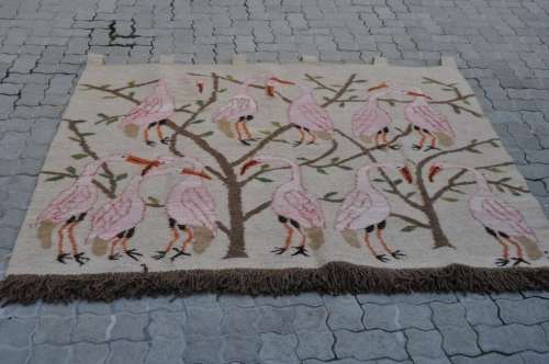 AMAZING MASANA HANDMADE WOOLEN WALL HANGING ,SIGNED BY ARTIST
