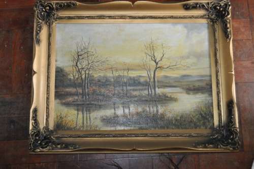 STUNNING OIL ON BOARD IN AWESOME FRAME SIGNED MORRISON