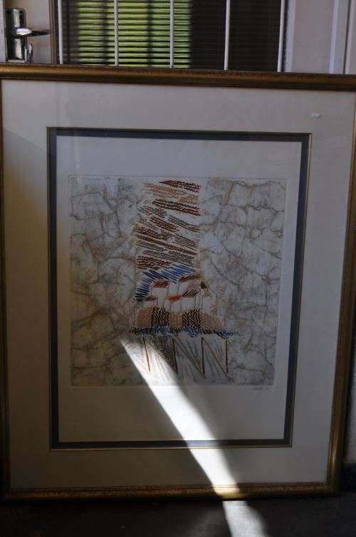WOW!!! WOW!!!Louttre B. (Marc-Antoine Bissière)(FRENCH 1926-1912) STUNNING BIG FRAMED ETCHING,SIGNED