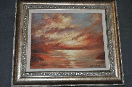 J.ROSE-INNES-AWESOME OIL ON BOARD,SUNDOWN-JUST LOOK AT THIS!!!!