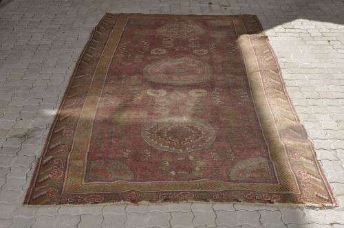 ANTIQUE WORN PERSIAN HANDMADE CARPET 150X294CM