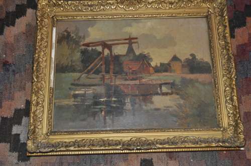 FRANS SIMON HOOS ( 1884-1966)-GREAT OIL ON CANVAS