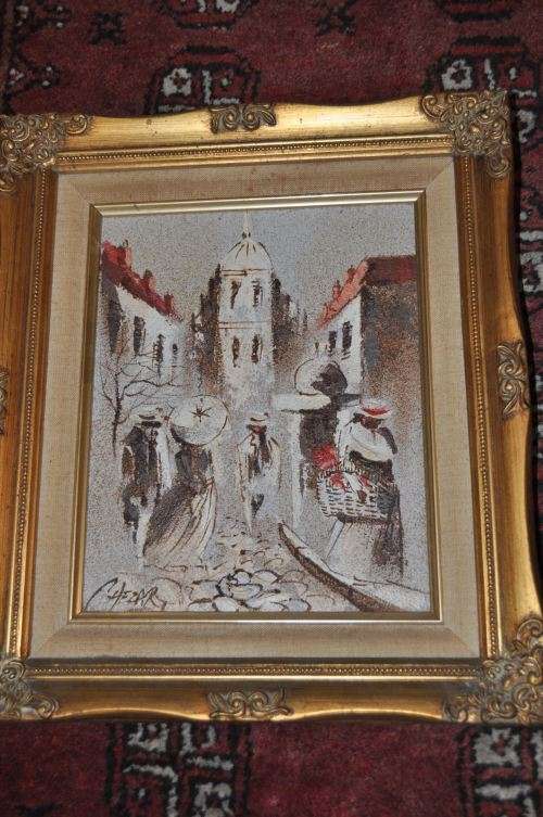 FAMOUS BORIS CHEZAR OIL ON BOARD IN GREAT FRAME