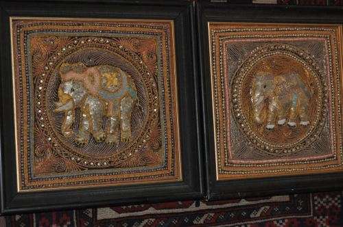 PAIR OF FANTASTIC ORIENTAL EMBROIDERIES,FRAMED