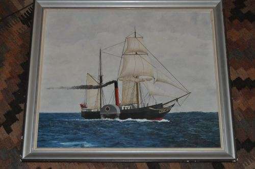 KEITH THOMAS-AWESOME OIL ON BOARD,STEAM SHIP