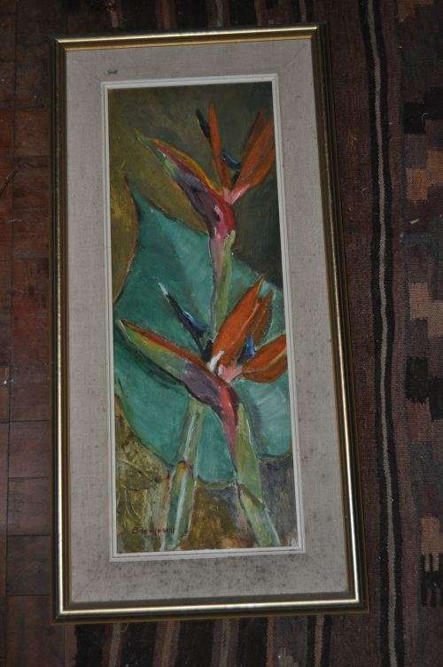 BEE LIPSETT.OIL ON BOARD,STILL LIFE
