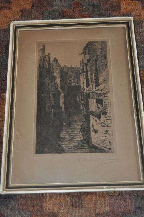 CONTINENTAL ETCHING SIGNED BY ARTIST