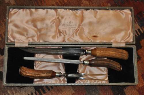 FANTASTIC JOSEPH ROGERS 3PS CARVING SET,BOXED