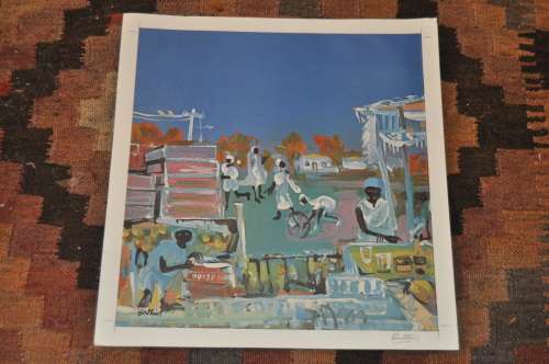 WALTER BATTISS-AWESOME LITHOGRAPH,SIGNED BY WORLD FAMOUS ARTIST