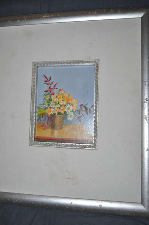 OIL ON BOARD,STILL LIFE,SIGNED "BB"