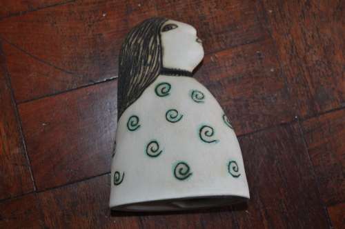 BEAUTIFUL  STUDIO SERAMIC FEMALE FIGURINE,SIGNED BY ARTIST